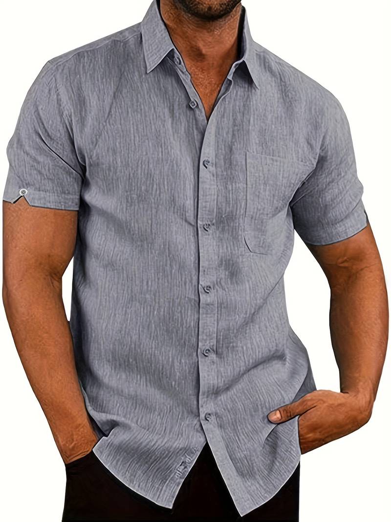 WW | Men's Classic Casual Button-Down Short Sleeve Shirt