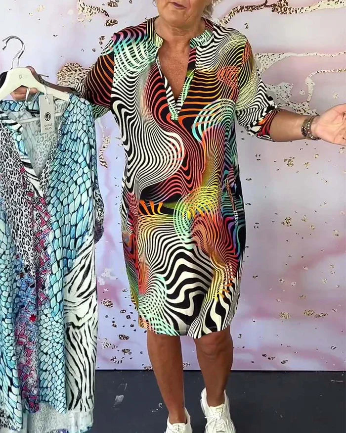 Sanne | Dress with colorful pattern