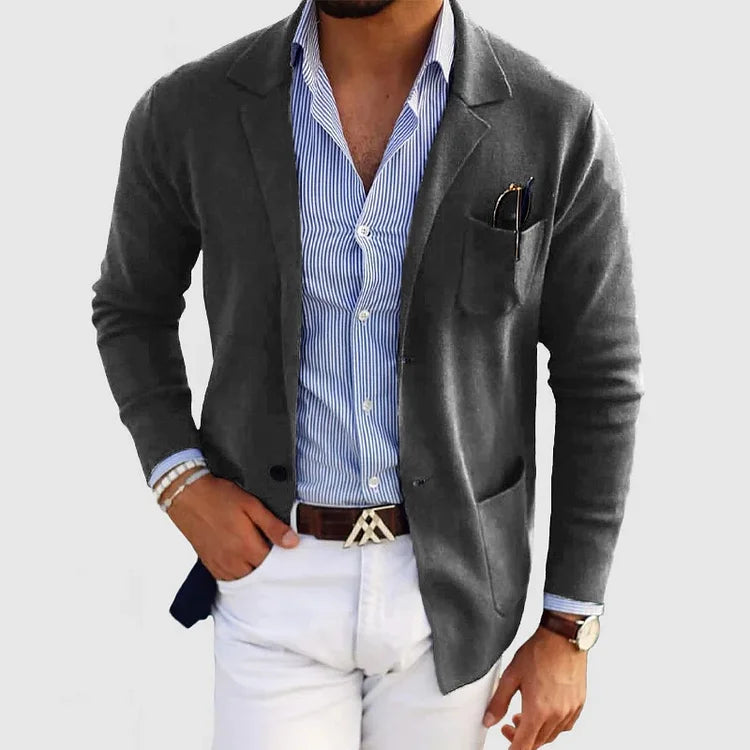 WW | Stylischer Herrenblazer mit lässigen Knopftaschen und Reverskragen