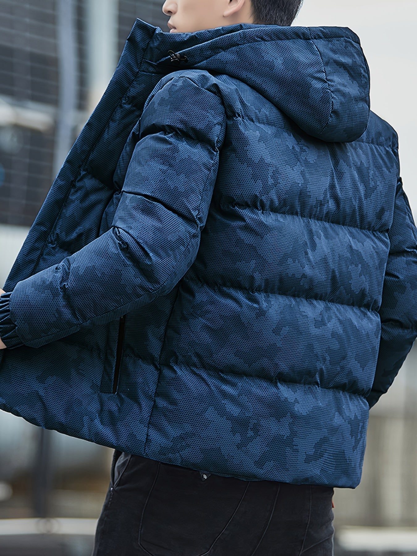 WW | Cotton Zipper Padded Winter Jacket With Detachable Hood For Men - Perfect for Outdoor Activities
