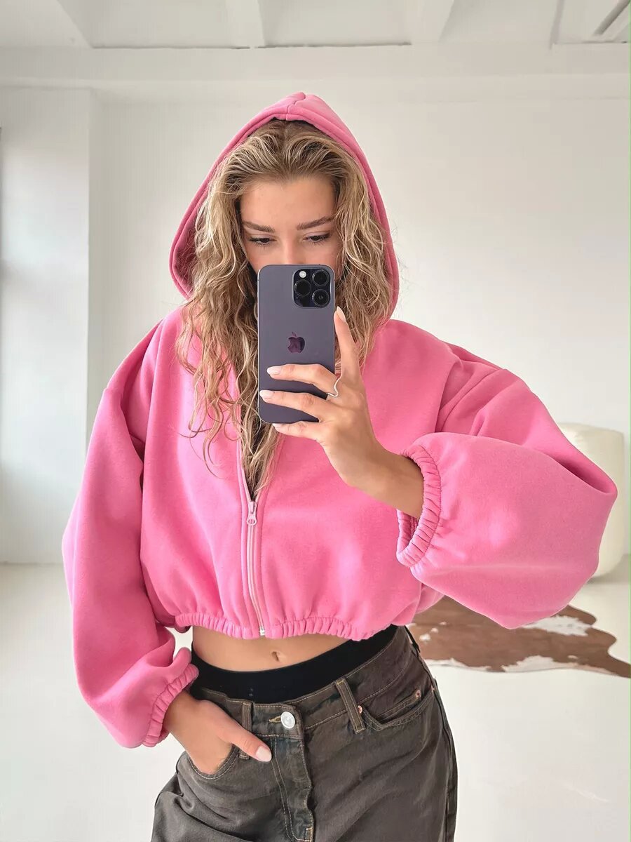 WW | Casual, lightweight, short sports hoodie jacket