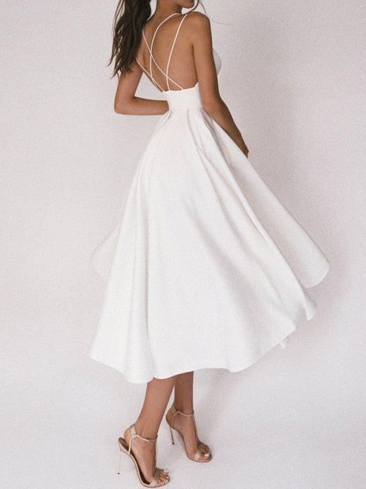 WW | Elegantes Midi-Kleid mit Trägern für Damen