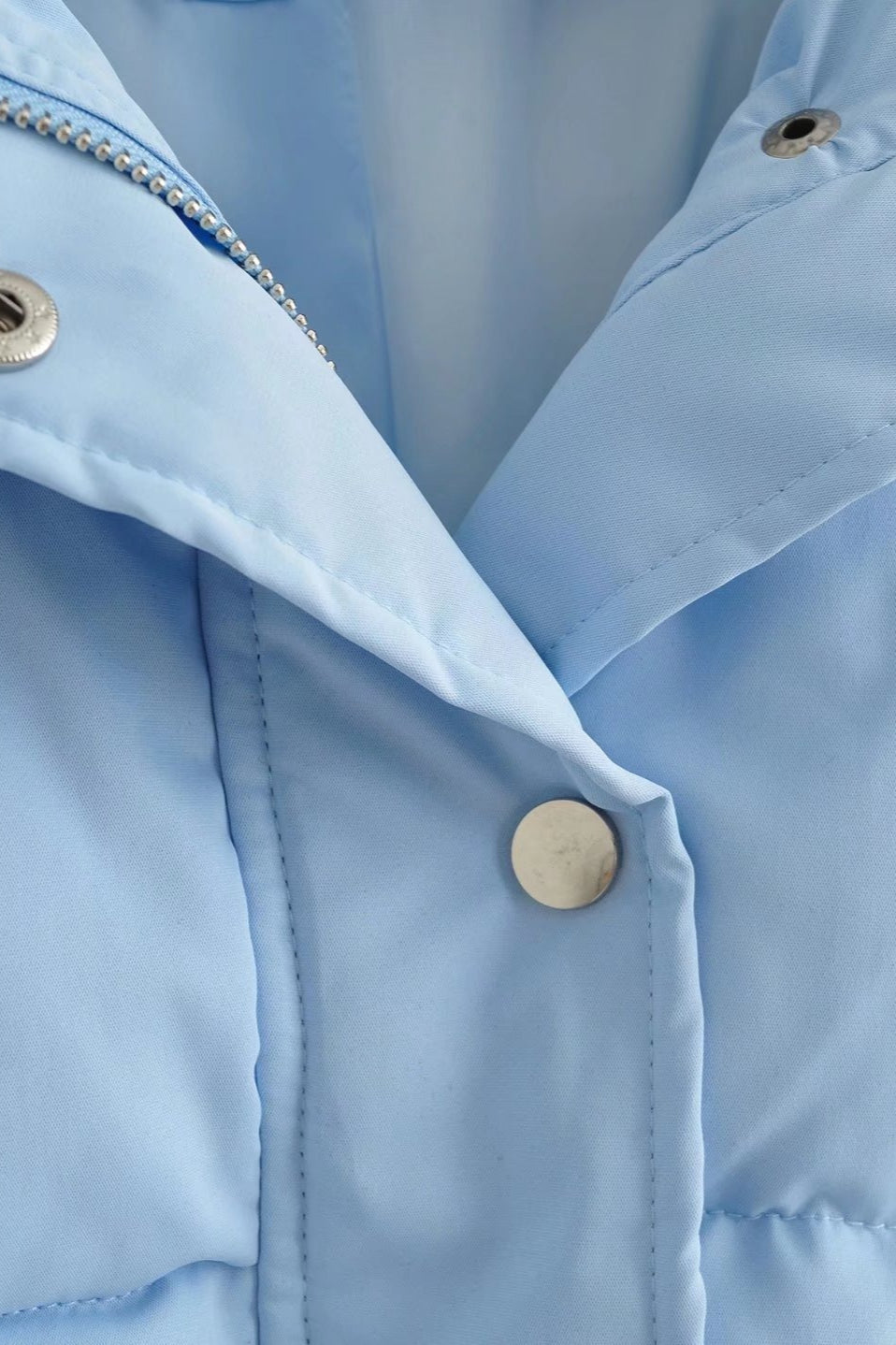 WW | Farbe Reverskragen Kürzer Pufferjacke