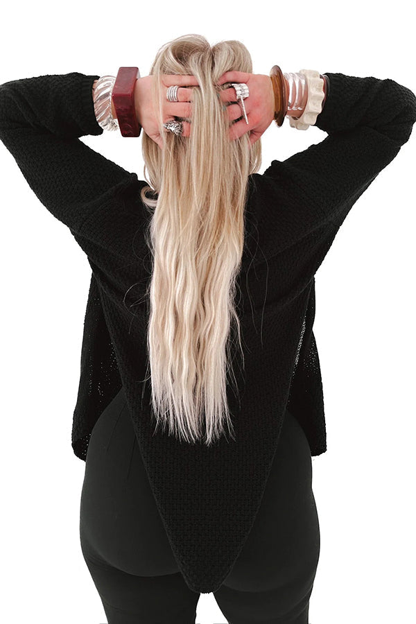 WW | Cozy knitted mid-length cardigan with long sleeves
