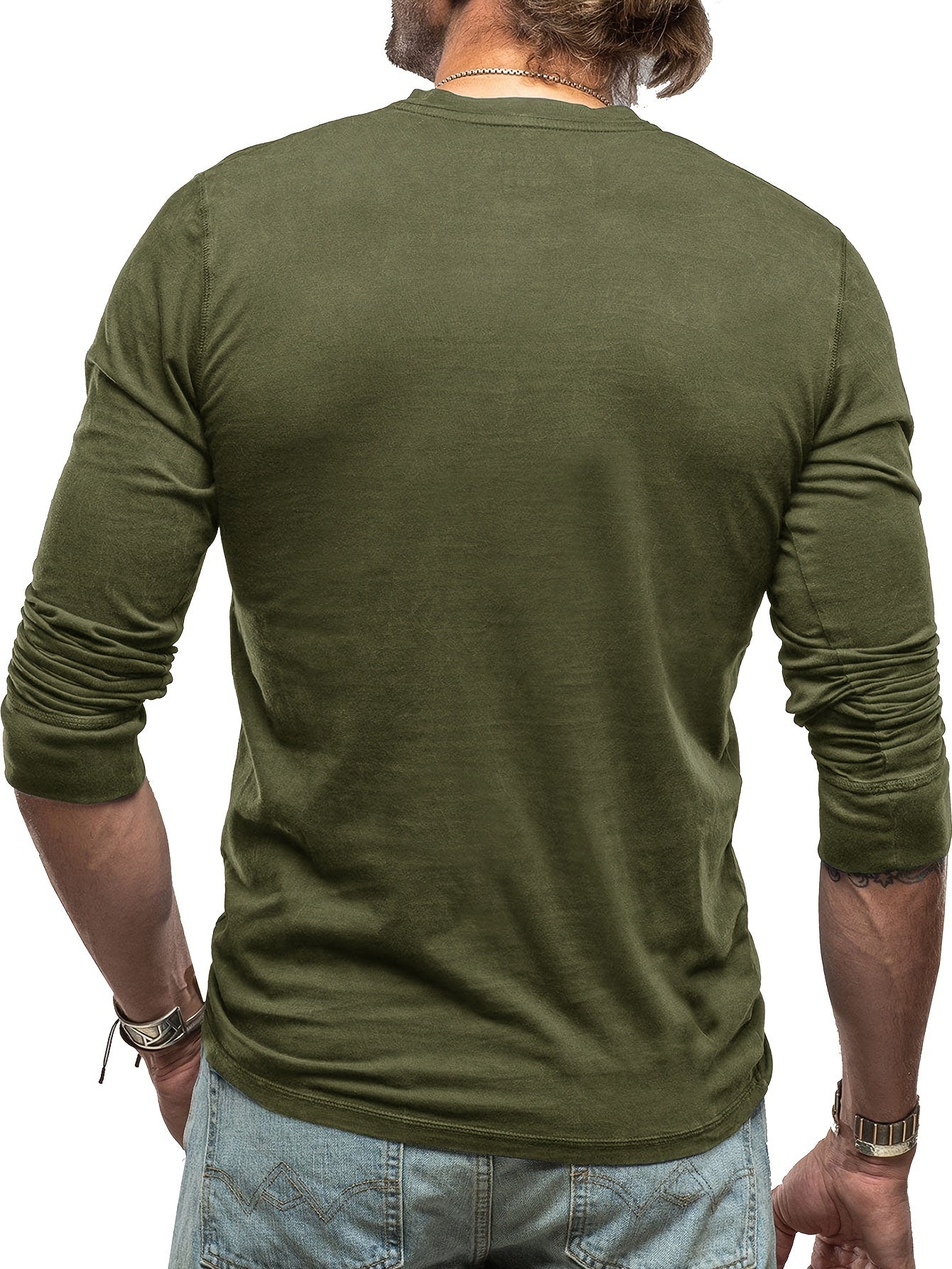 WW | Men's Vintage Style Long Sleeve Henley Shirt