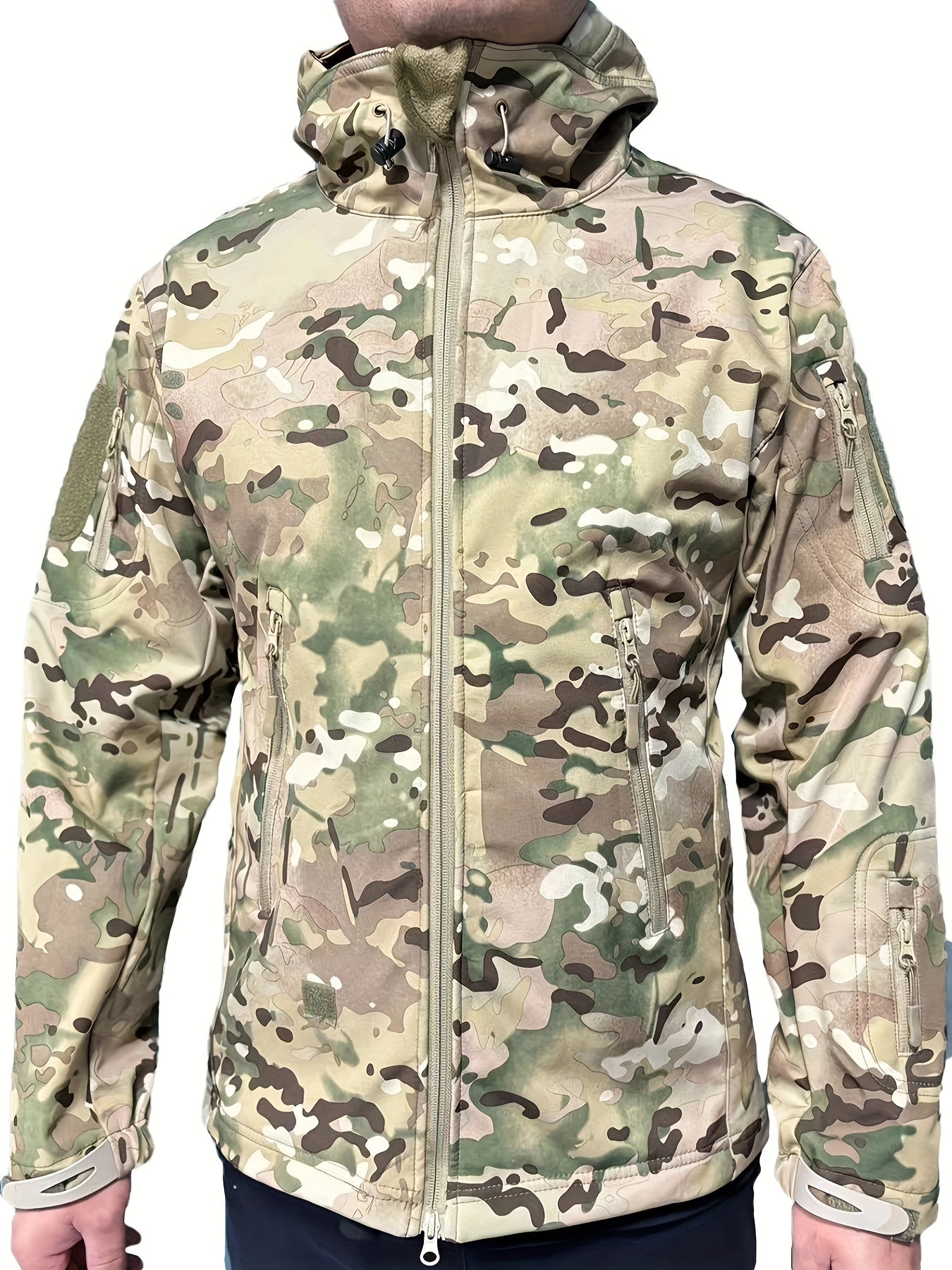 WW | Men's Tactical Hooded Jacket with Zipper Pockets - Perfect for Outdoor Activities