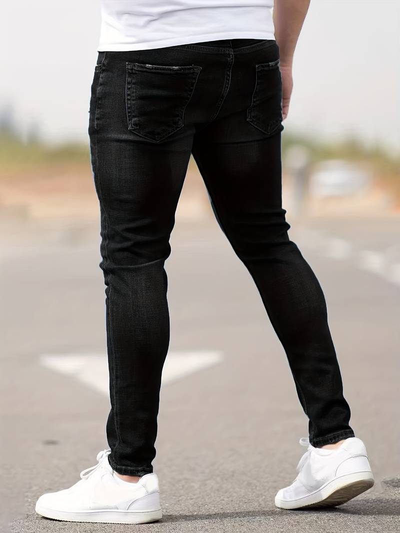 WW | Skinny Fit Jeans with Rips - Stretch Denim Pants for Everyday & Streetwear Style
