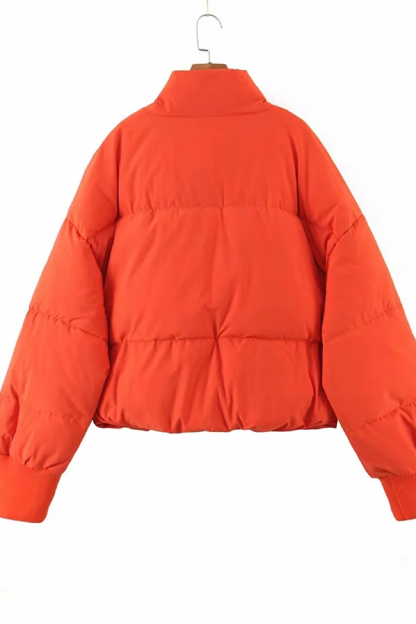 WW | Collar Zipper Pocket Thick Warm Cotton Jacket