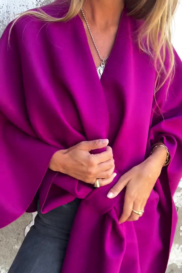 WW | Loose V-Neck Cape Coat