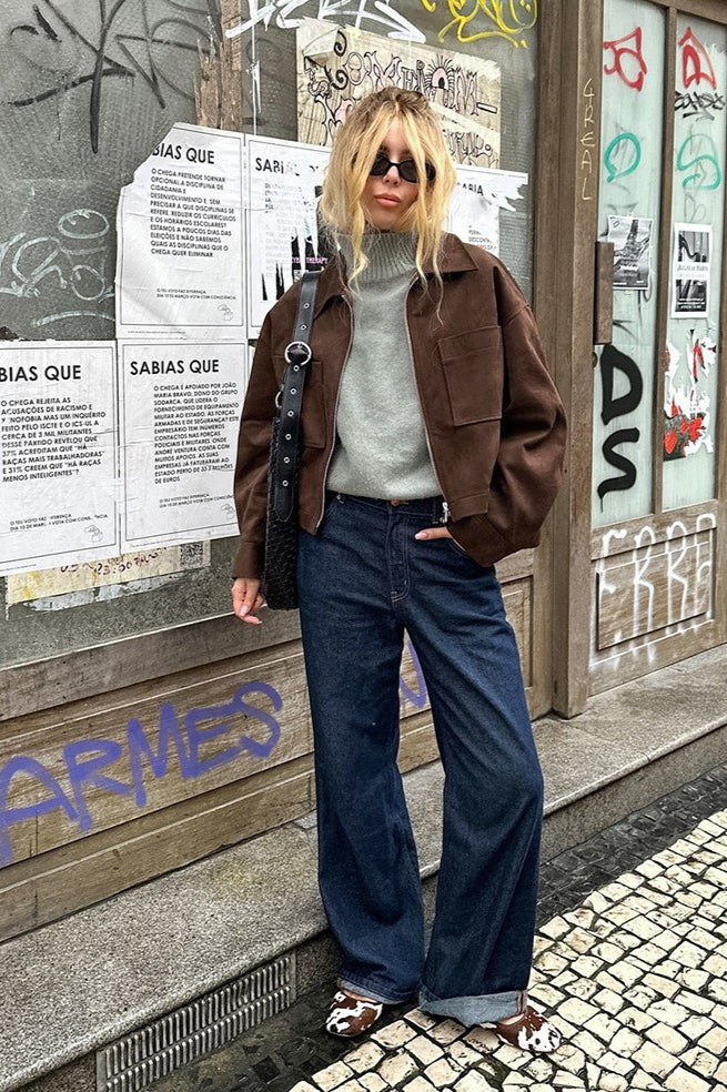 WW | Wildleder Oversized Vintage Jacke
