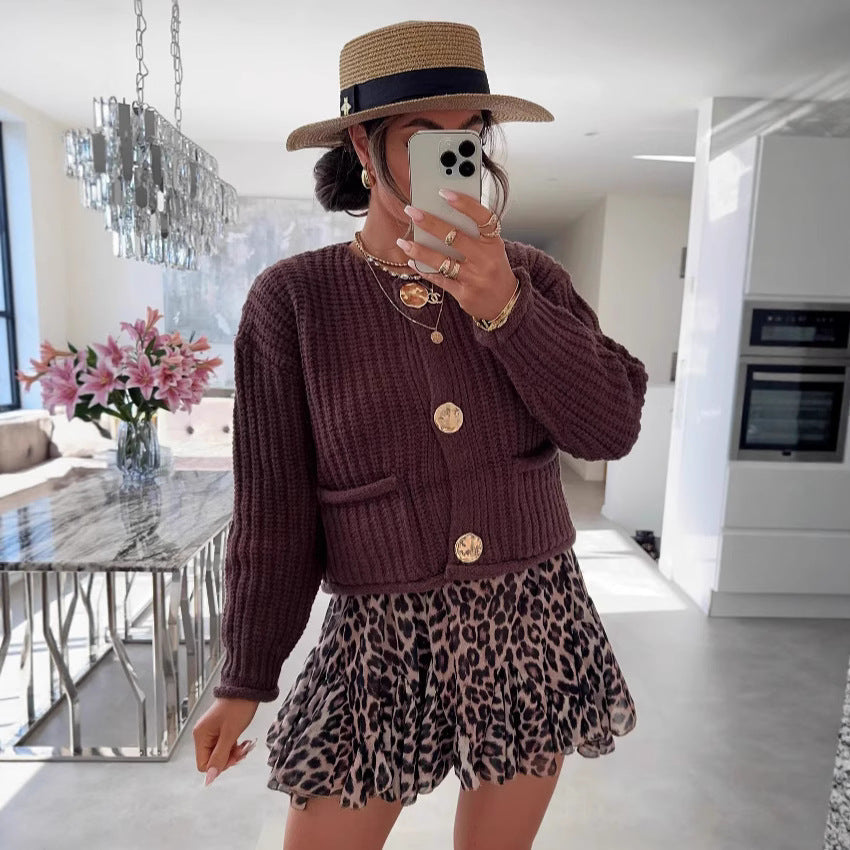 WW | Cozy Chic Damenstrickjacke mit Knöpfen und Taschen