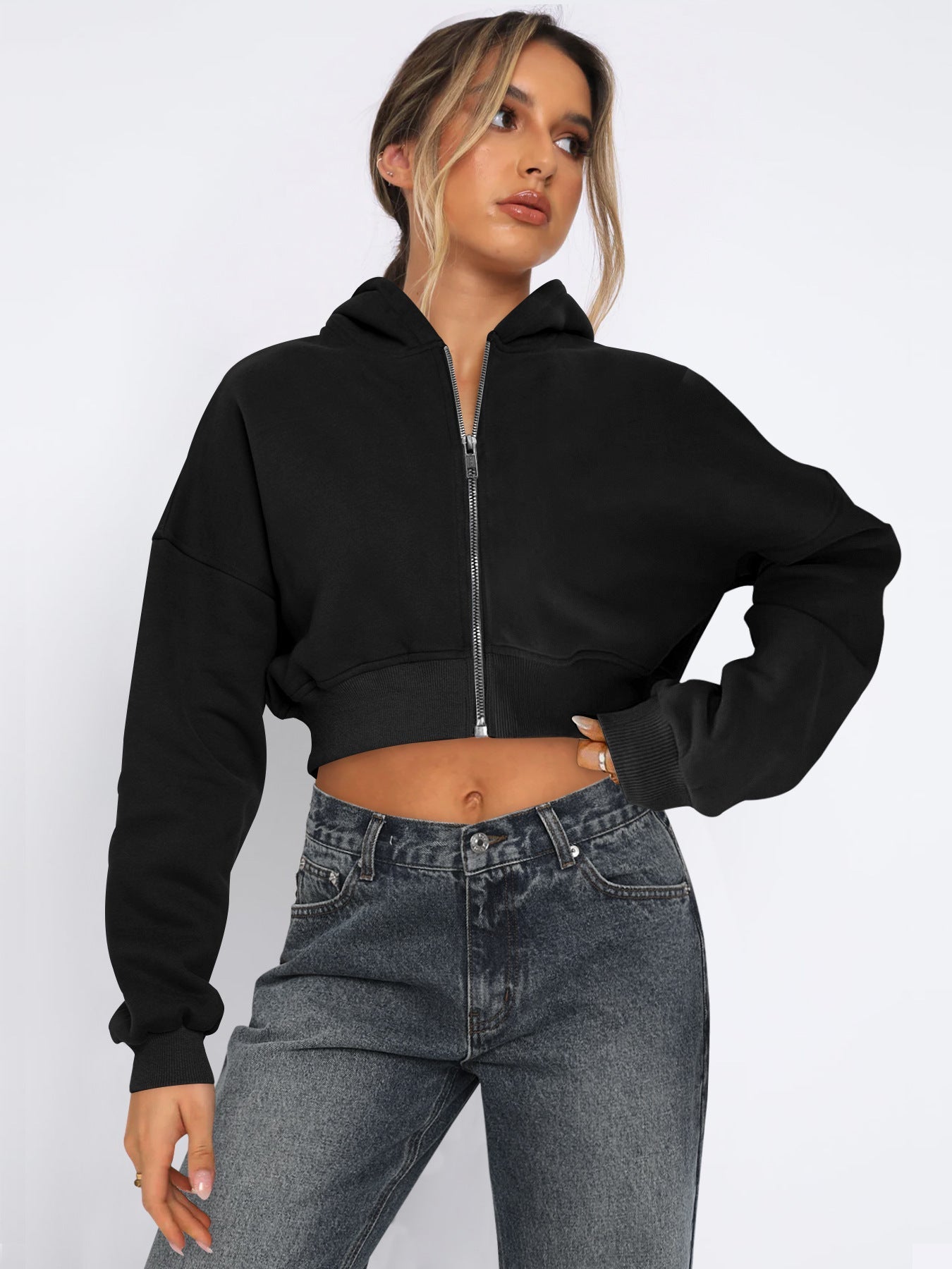 WW | Short-Sleeve Zip-Up Fleece Hoodie