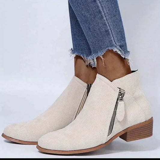 WW | Wildleder Stiefeletten mit Reißverschluss für Damen - Perfekt für den Alltag