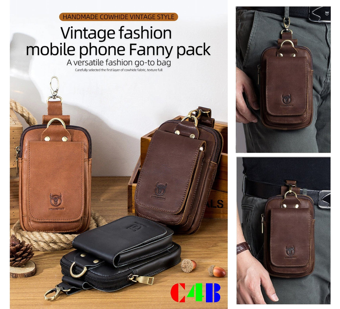 WW | High-Quality Leather 7-inch Phone Gift Belt Bag