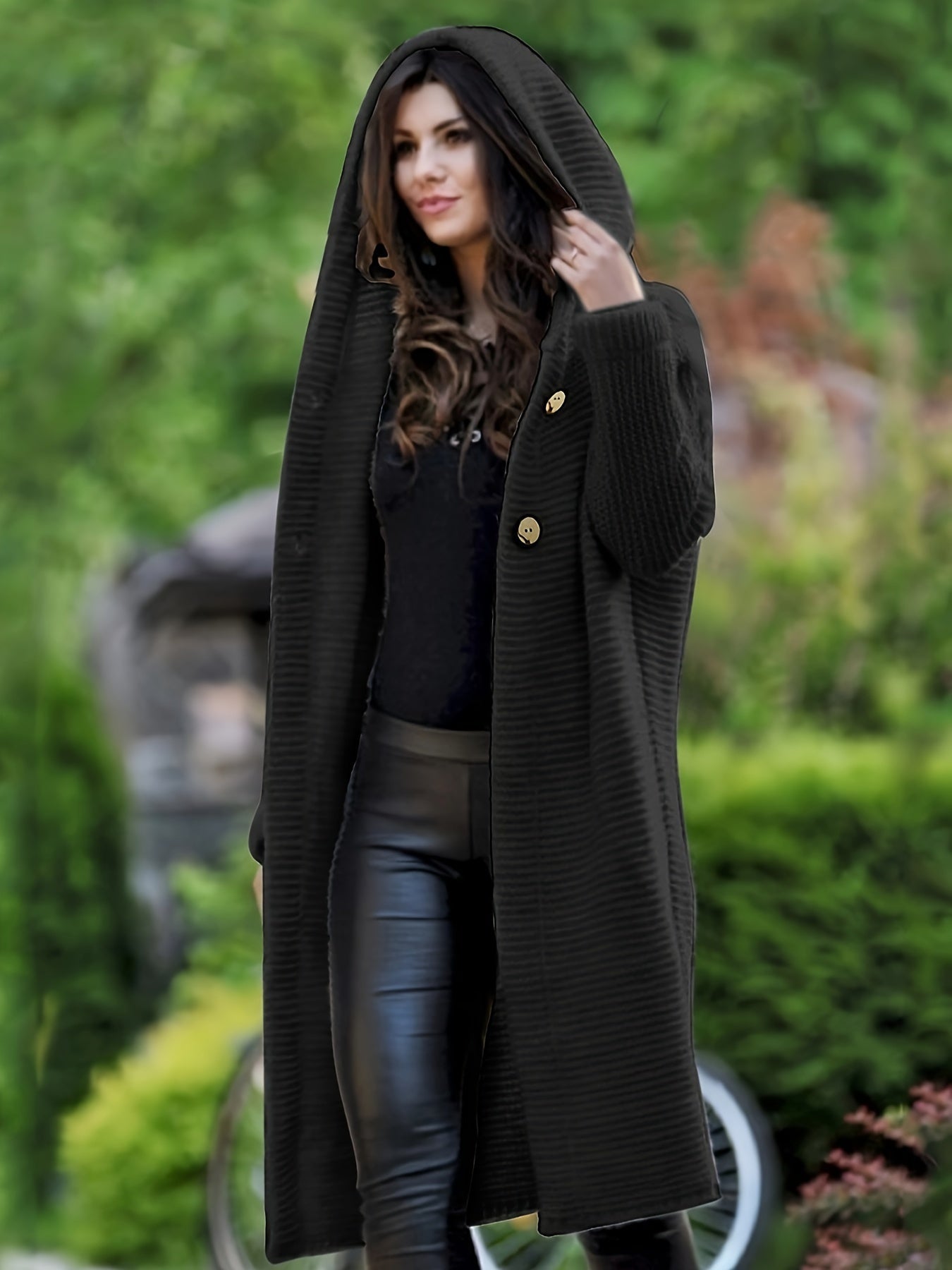 WW Kapuzenwärmer Wollstrickwaren-Cardigan Für Damen | Perfekt Für Lässige Tage