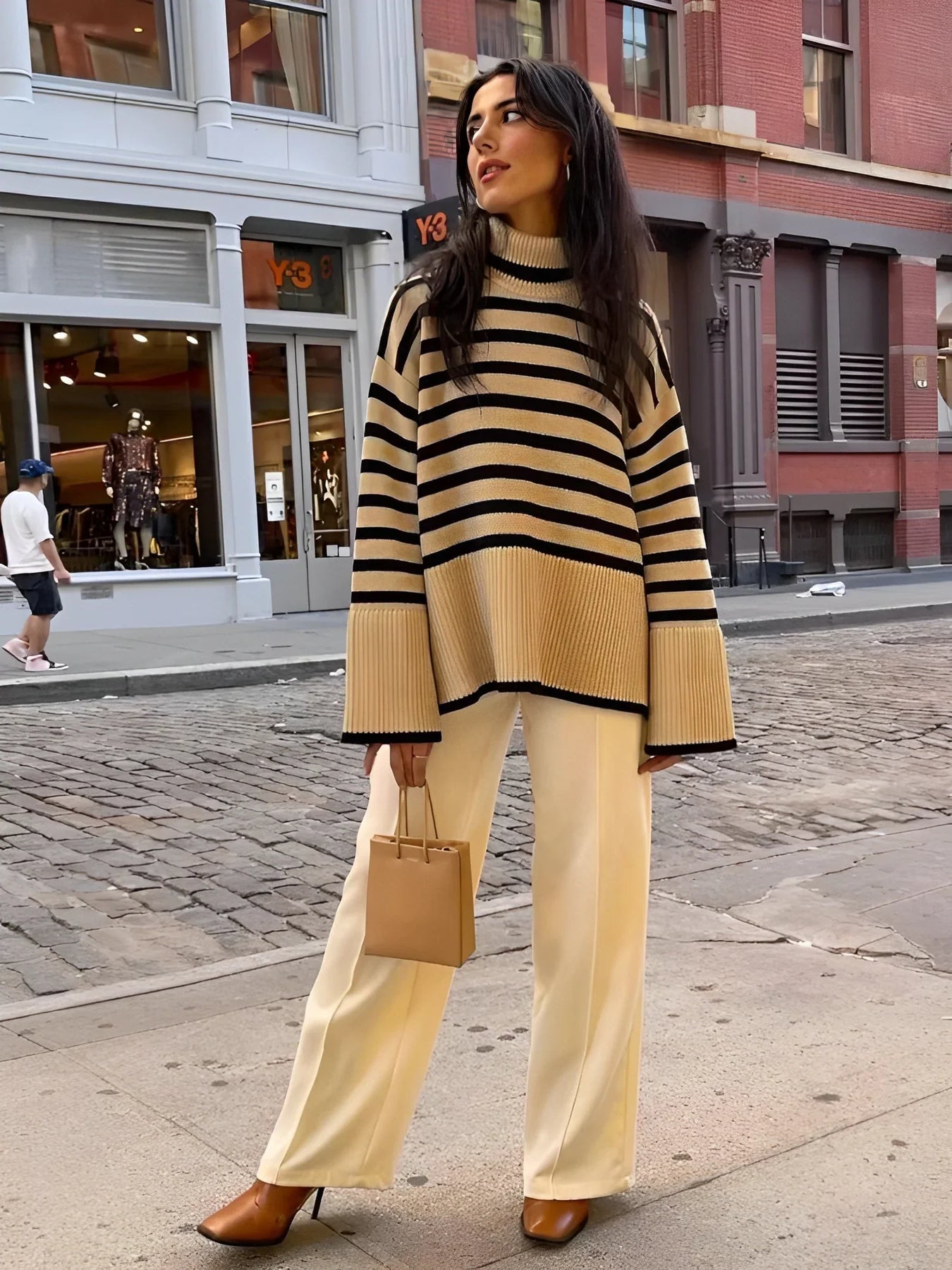 WW | Oversize-Rollkragenpullover aus Baumwoll für Damen - Perfekt für Freizeit-Tage