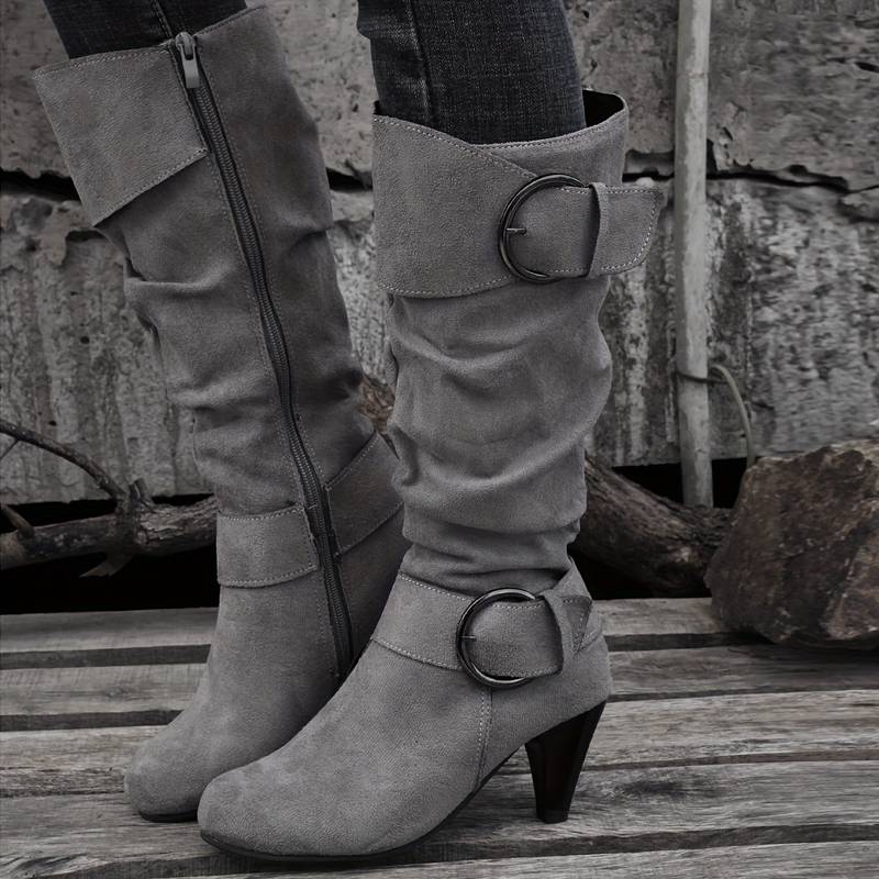 WW | Wildlederstiefel Mit Schnalle