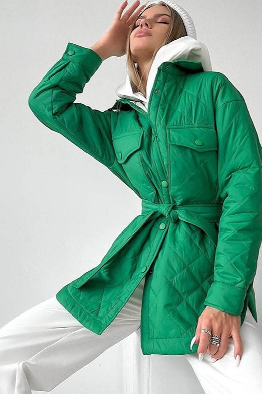 WW | Long Diamond Quilted Puffer Jacket