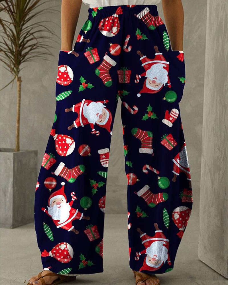 WW | Christmas Print Casual Trousers