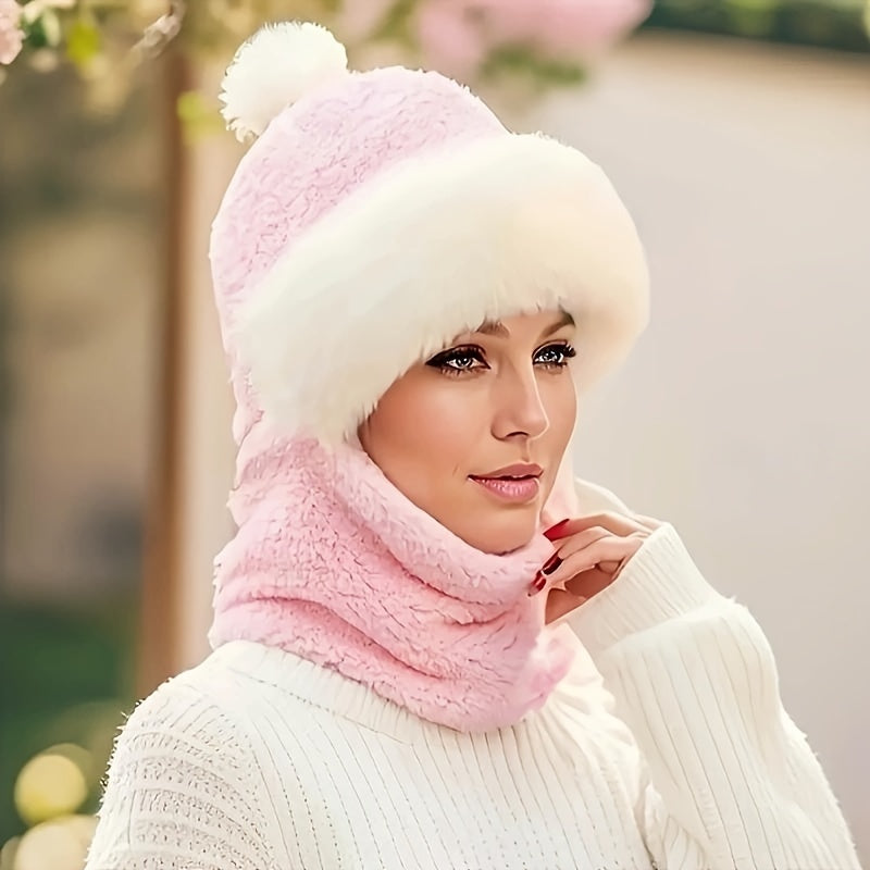 WW | Mütze & Schal Set - Weich & Warm - Mit Pompon - Für Damen