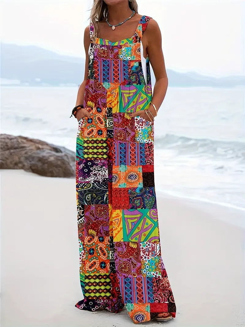 WW | Color Block Jumpsuit with Fashion Elements