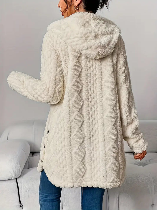 WW | Lange Jacke mit Kapuze und Knöpfen