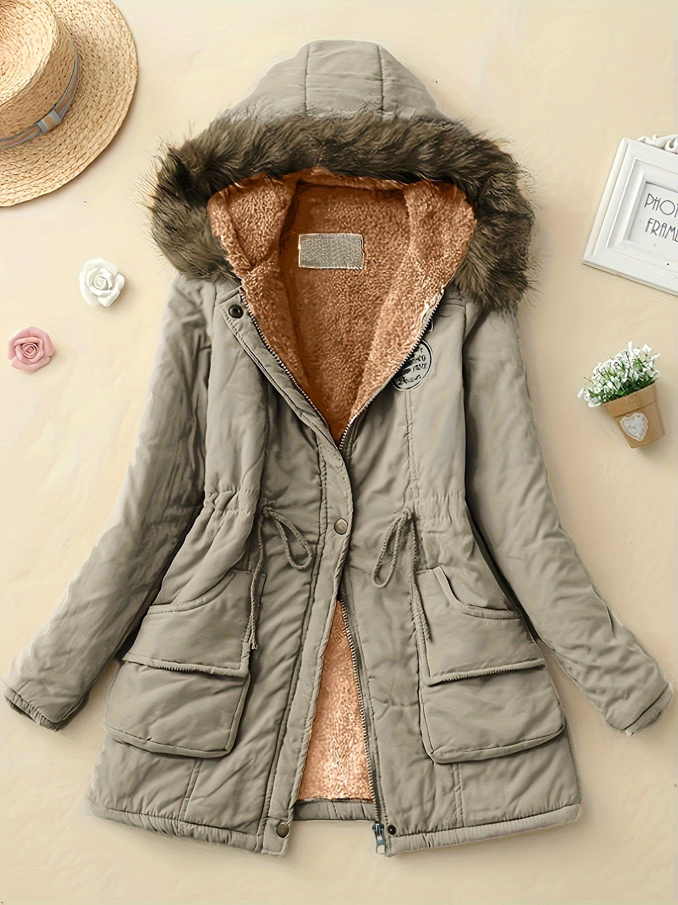 WW | Warm Winter Jacket with Fleece Lining and Hood for Women - Ideal for Autumn/Winter