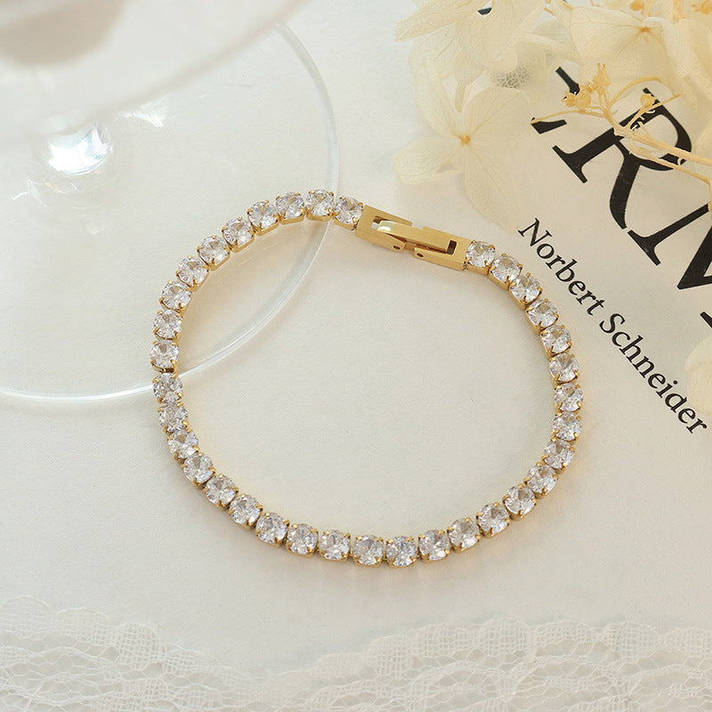 WW | Armband Bling Kette Titanstahl Würfelkette