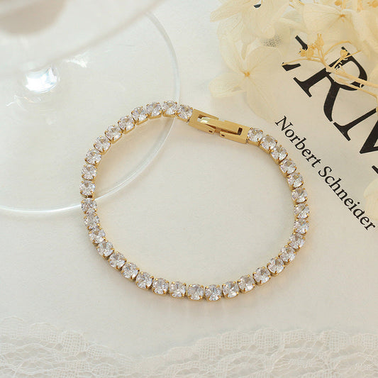 WW | Bracelet Bling Chain Titanium Steel Cube Chain