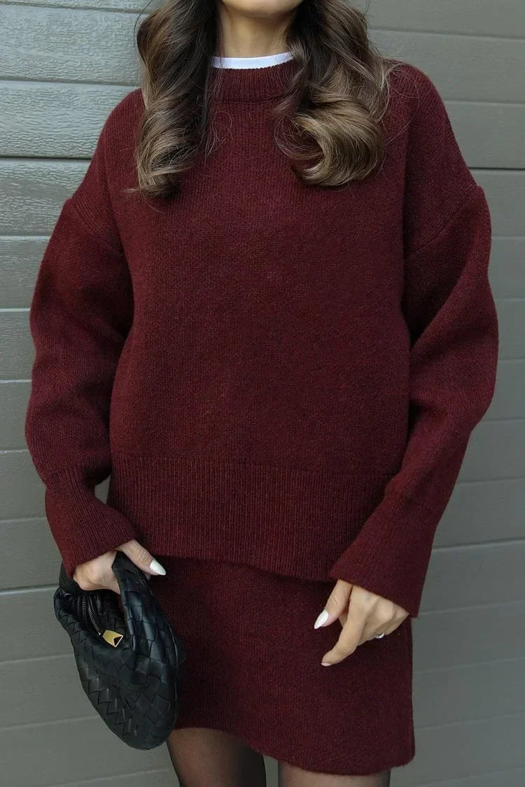 WW | Knit Two-Piece - Oversized Sweater & Mini Skirt - Autumn Outfit