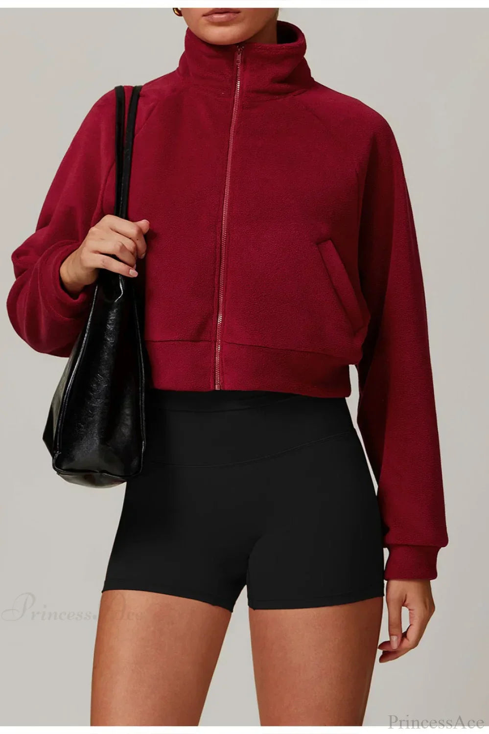 WW | Athletische Stehkragen Zip Yoga Jacke