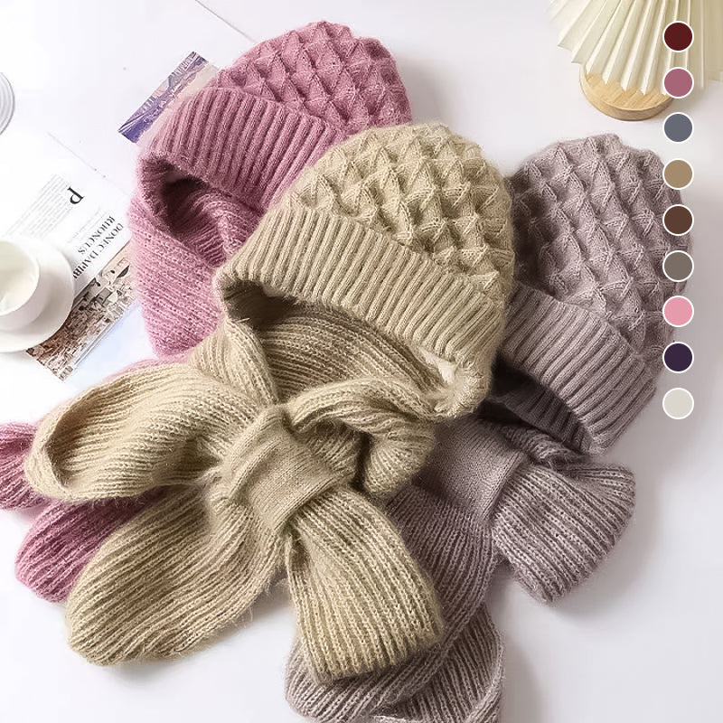WW | Beanie and Scarf Set - Warm Women's Winter Accessories