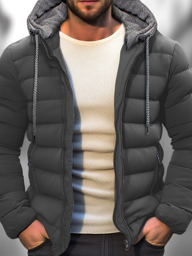 WW | Herren Winter Daunenjacke - Mit Kapuze & Reißverschluss