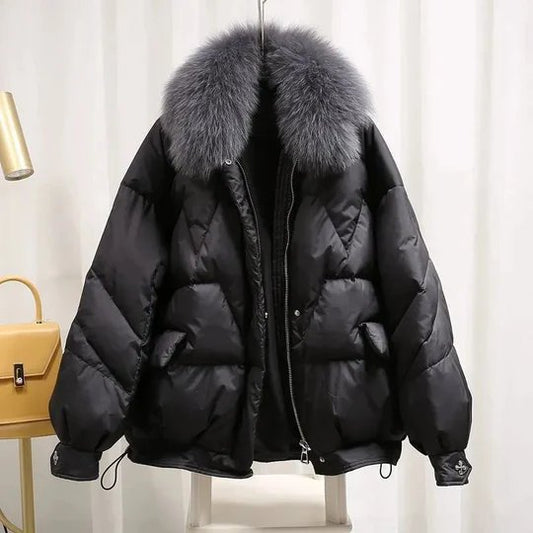 WW | Frauen-Puffjacke mit Pelzkragen