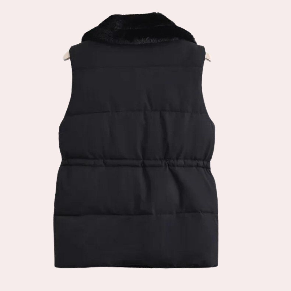 WW | Fellgefütterte Pufferweste - Verstellbare Taille - Warme Schicht - Legere Winterbekleidung