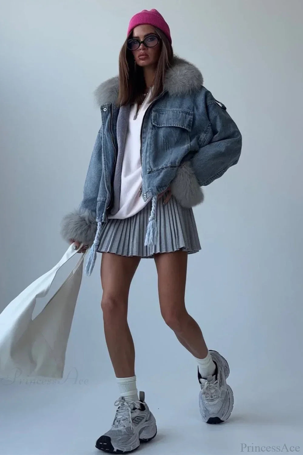 WW | Denim Loose Street Große Taschenjacke