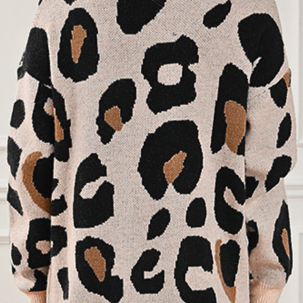 WW | Elegante Strickjacke mit Leopardenmuster