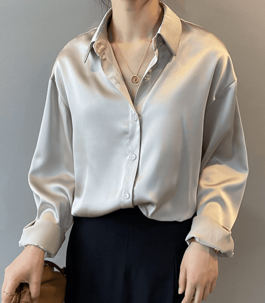 WW | Knot Satin Seidenbluse für Damen - Stilvolle und luxuriöse Bluse für jeden Anlass