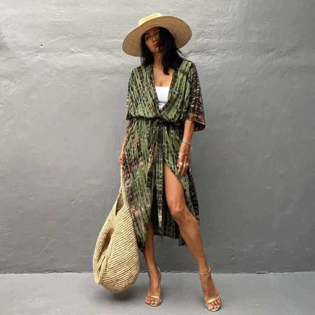 WW | Stilvolles Kimono Olivgrün