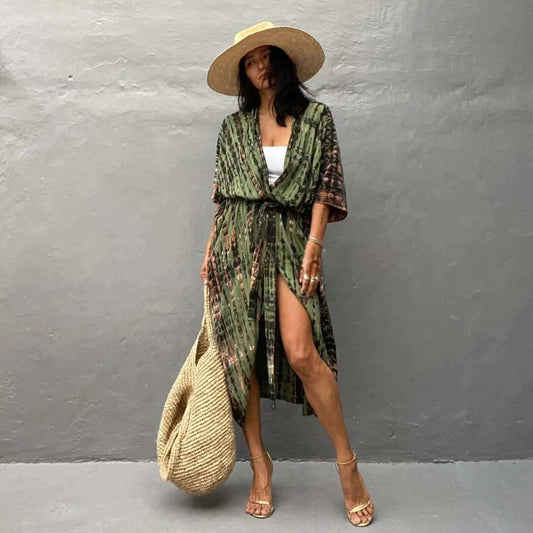WW | Stilvolles Kimono Olivgrün