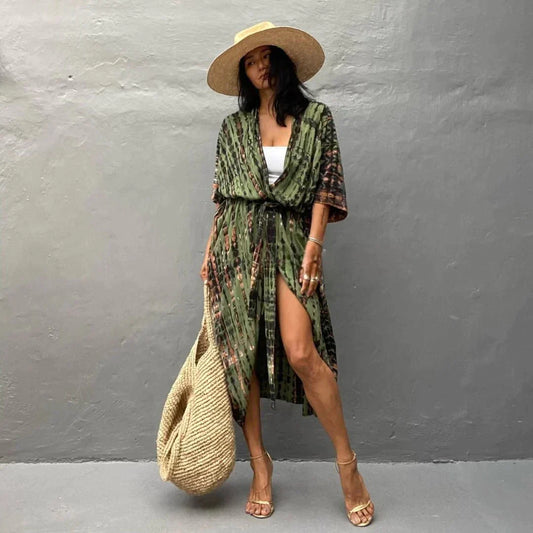 WW | Stilvolle Kimono Olivgrün