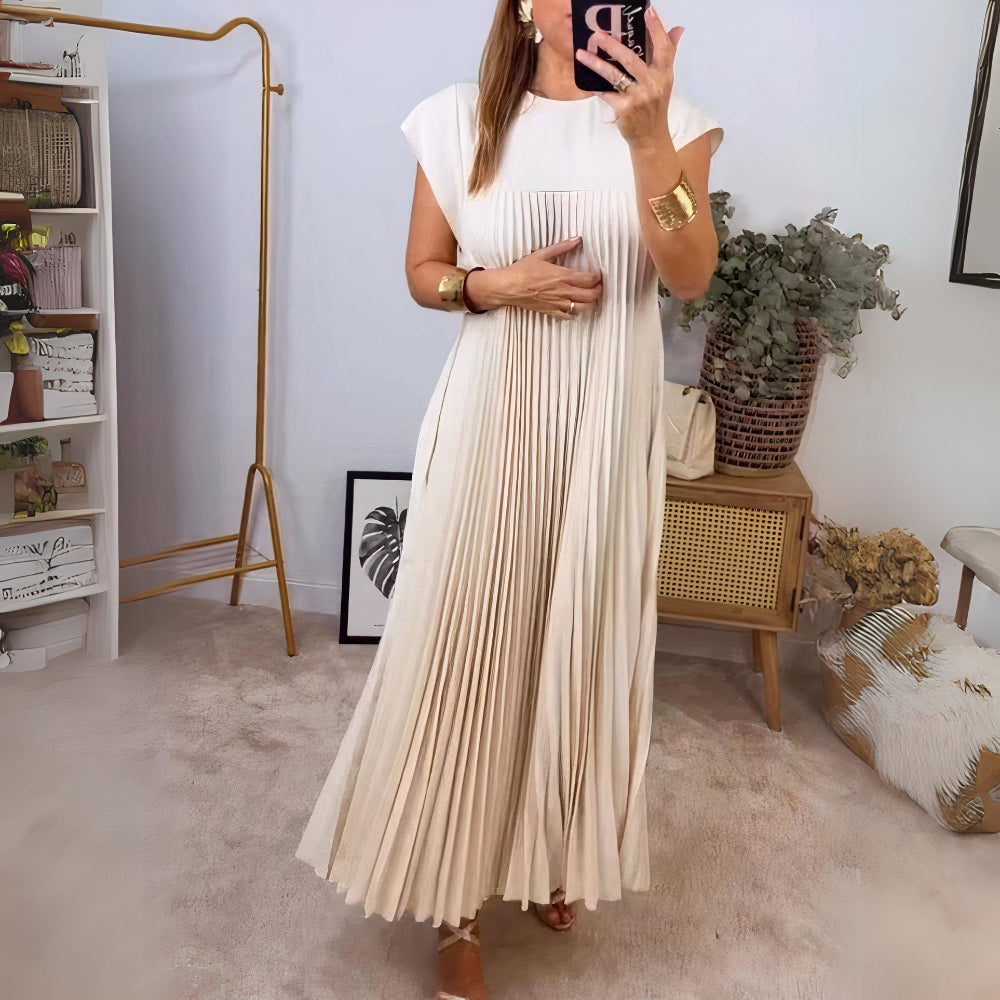 WW | Schicke Plissierte Sommerkleid Mit Einer Schmeichelhaften Passform