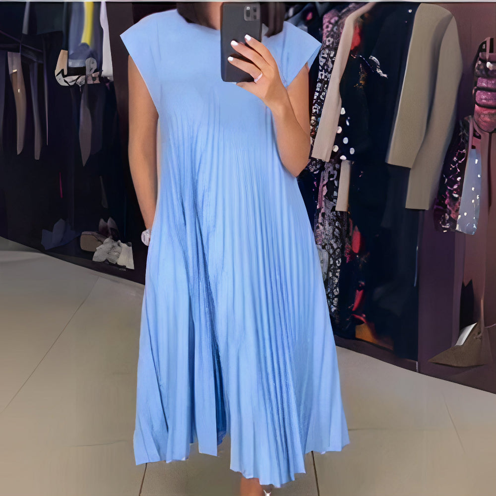 WW | Schicke Plissierte Sommerkleid Mit Einer Schmeichelhaften Passform