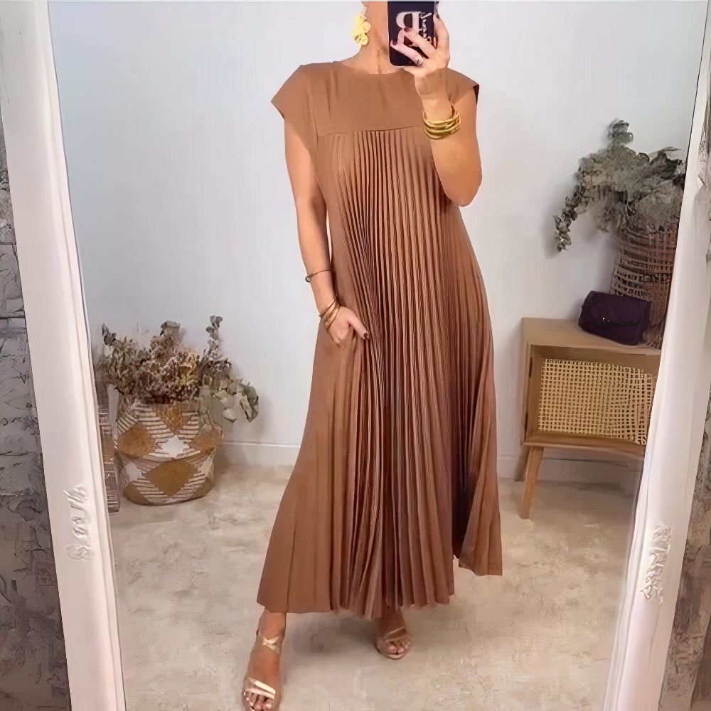 WW | Schicke Plissierte Sommerkleid Mit Einer Schmeichelhaften Passform