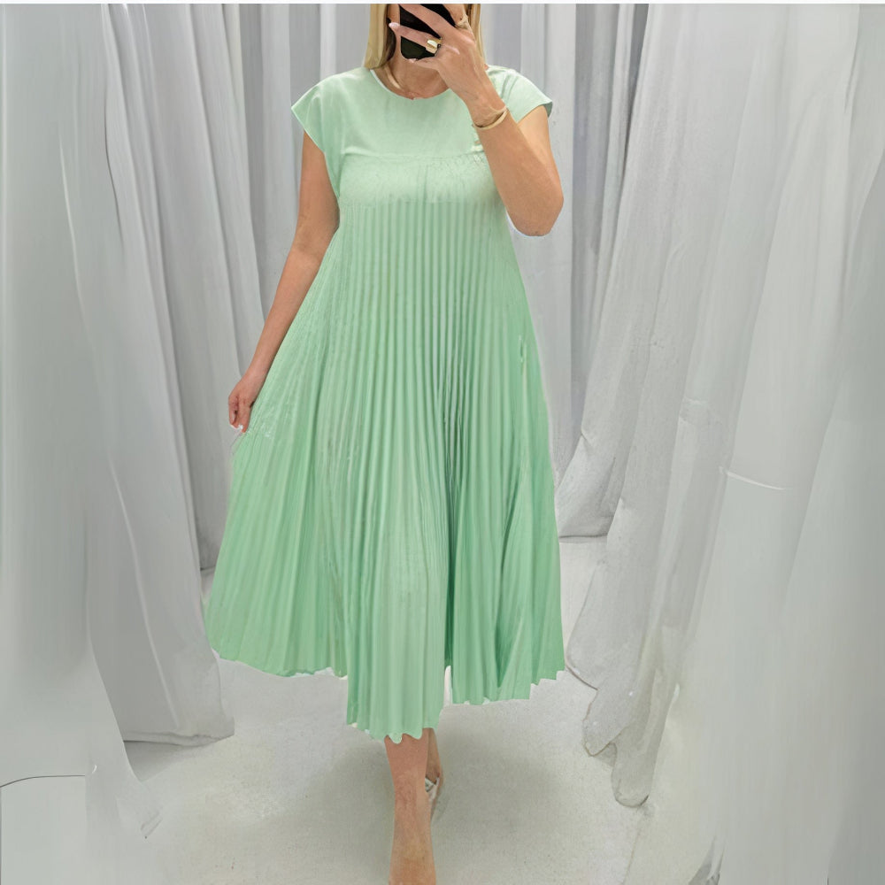 WW | Schicke Plissierte Sommerkleid Mit Einer Schmeichelhaften Passform