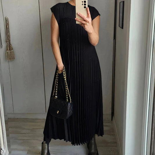WW | Schicke Plissierte Sommerkleid Mit Einer Schmeichelhaften Passform