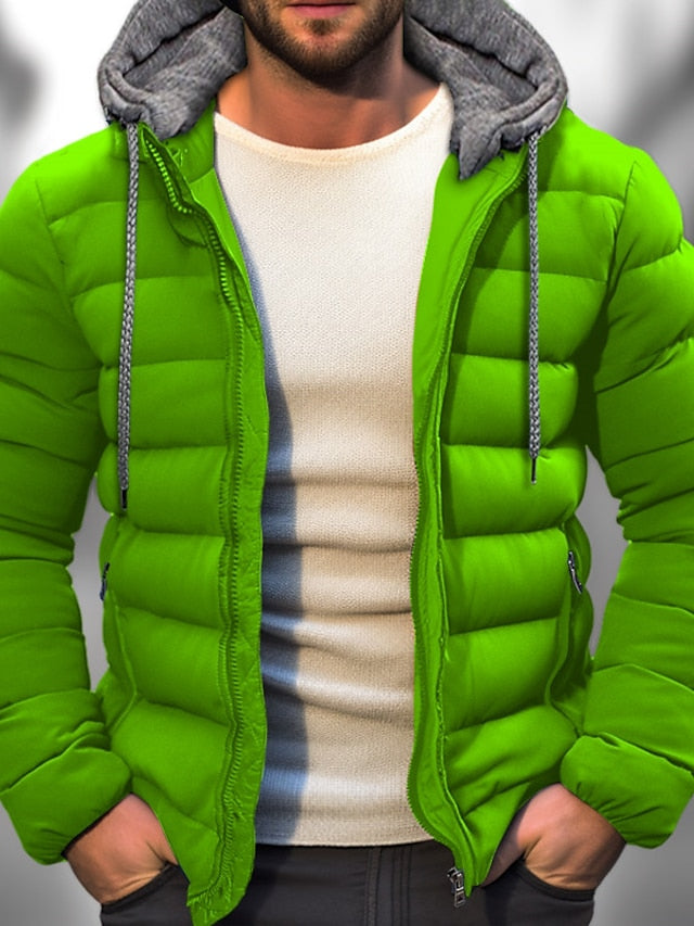 WW | Herren Winter Daunenjacke - Mit Kapuze & Reißverschluss