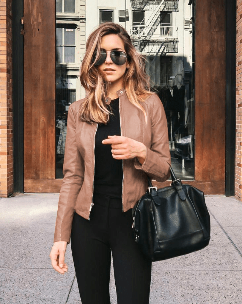 WW | Jacke Damen Slim Fit Lederjacke Damen Perfekt Für Den Herbst Trendy & Lässig