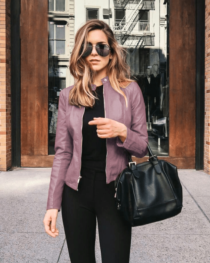 WW | Jacke Damen Slim Fit Lederjacke Damen Perfekt Für Den Herbst Trendy & Lässig