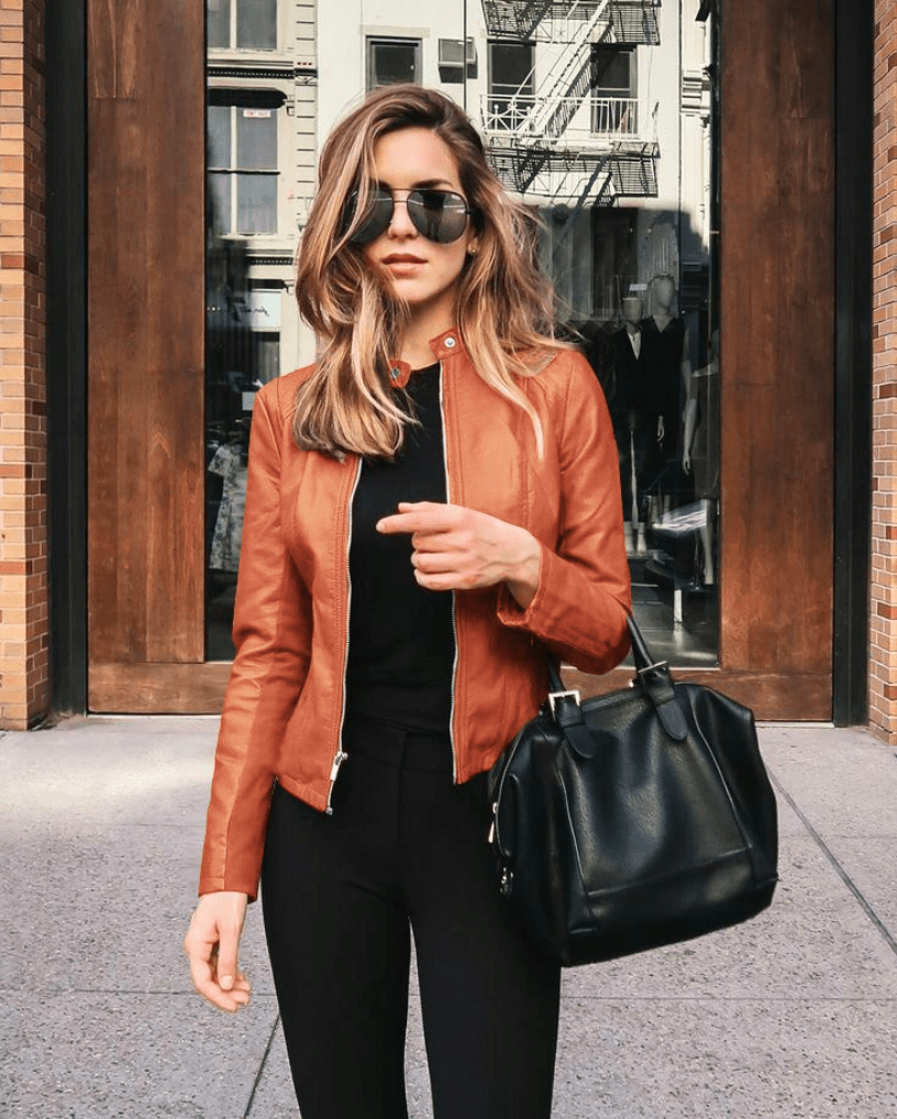 WW | Jacke Damen Slim Fit Lederjacke Damen Perfekt Für Den Herbst Trendy & Lässig